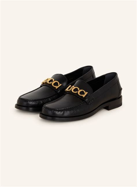 gucci quentin nero leather loafers|Gucci leather loafers women.